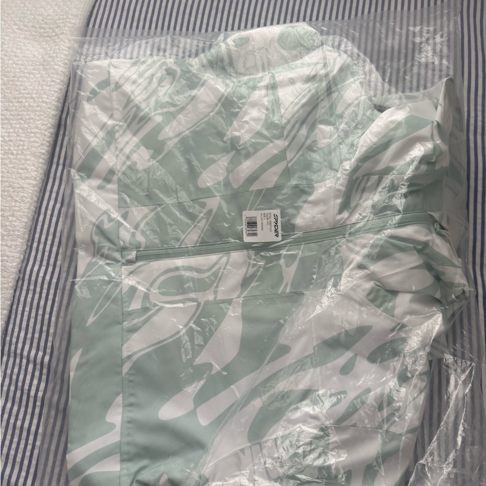 Spyder Mint Green and White Hoodie